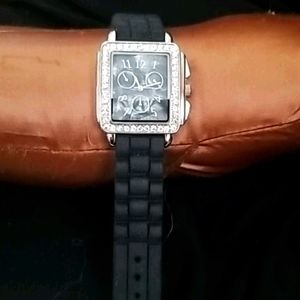 Rubber Crystal w/black Face Watch